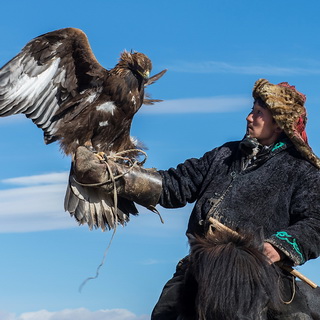 Ulgii - Bazarbai on his horse